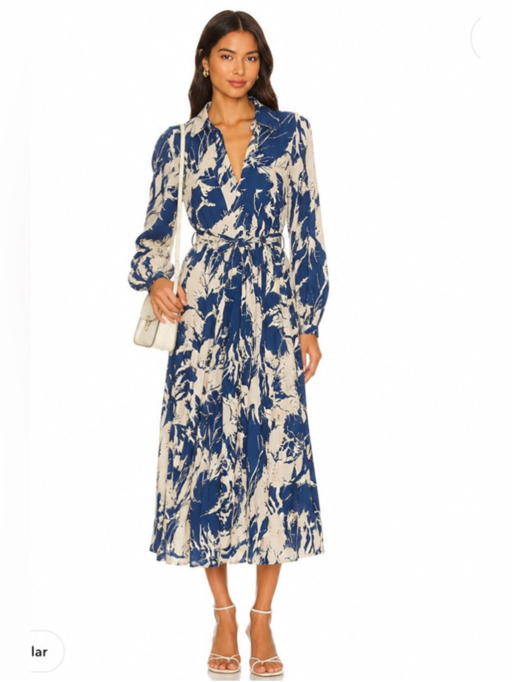 Zara bloggers favourite Blue & Ivory Abstract Print Shirt Dress Size XS - Picture 3 of 11